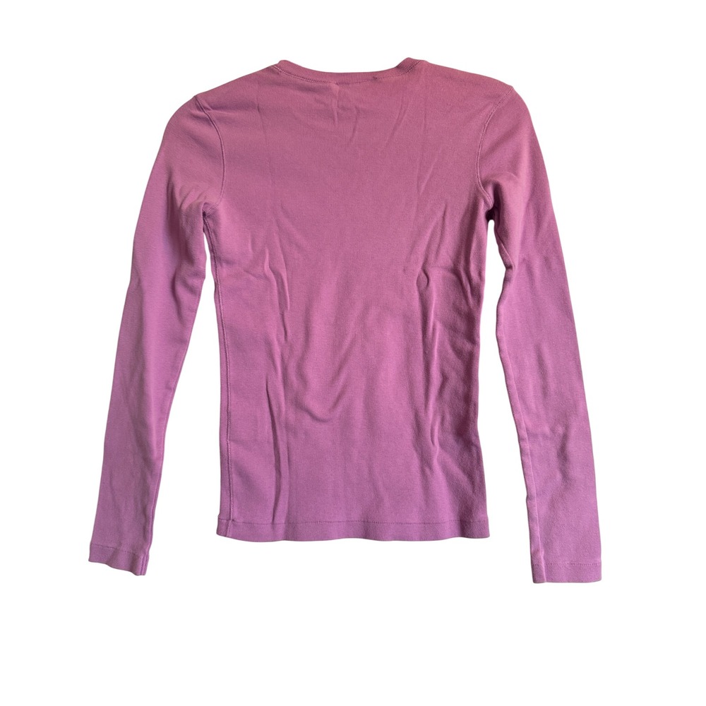 Ralph Lauren Sport Womens XS Lavender Long Sleeve Crew Neck Cotton Pony Logo Tee - Picture 3 of 6